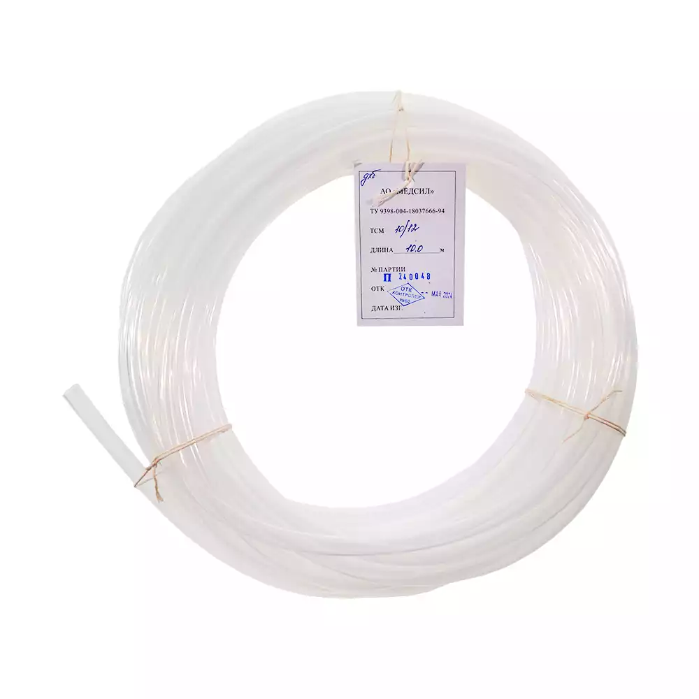ТСМ 10/12 Трубка силиконовая медицинская одноканальная, вн.диаметр - 10мм, наружный - 12м