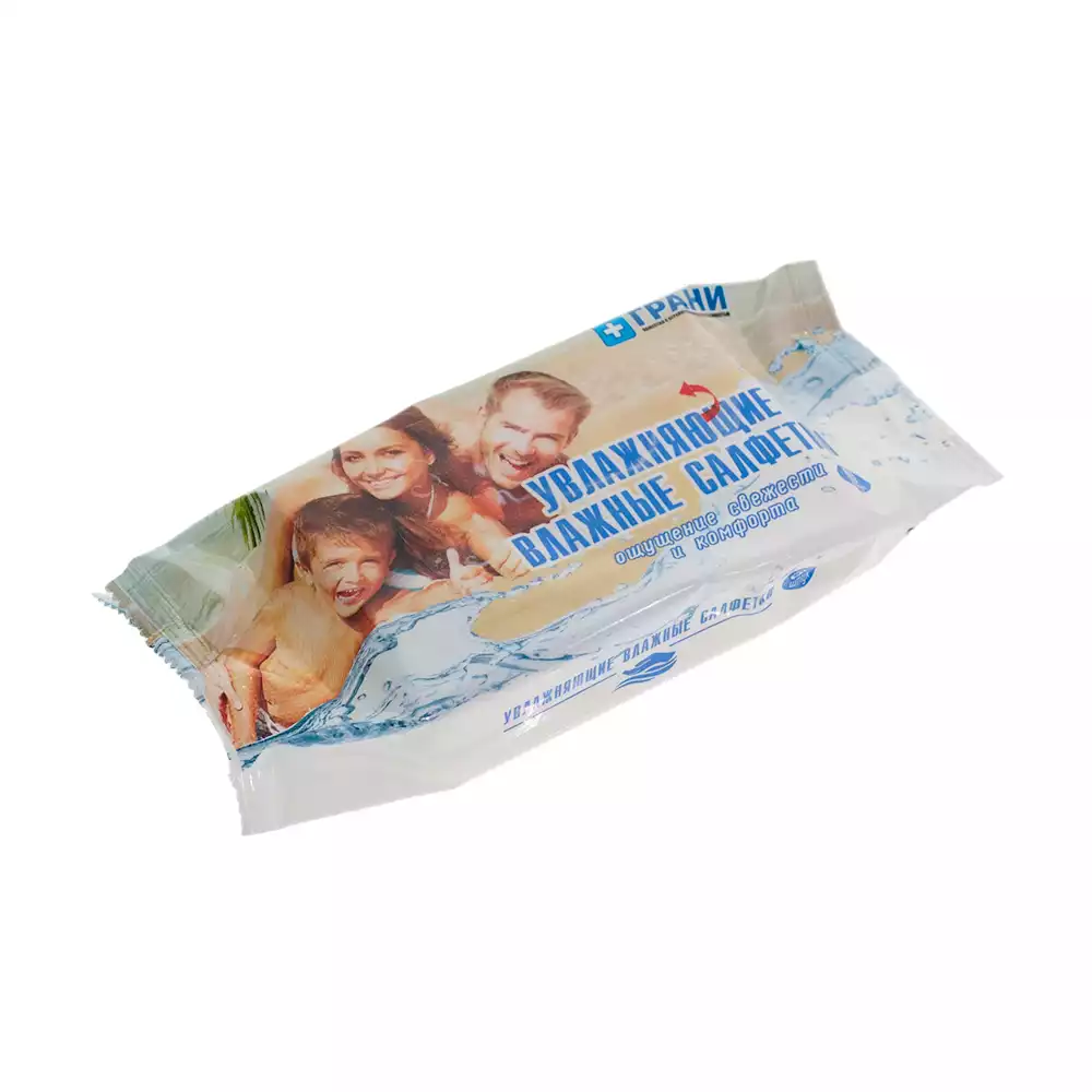 Салфетки влажные увлажняющие, размер 13,5*17,5см, упаковка 60шт