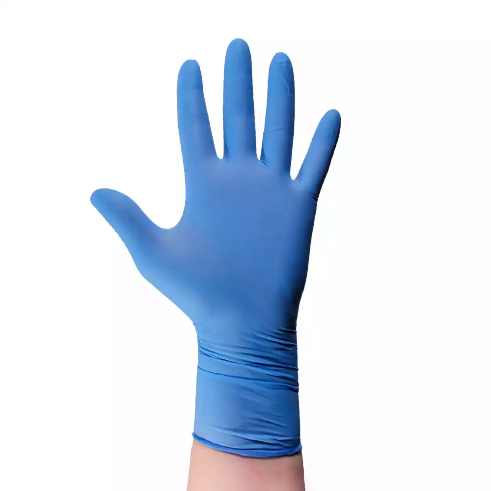 Перчатки IMS, размер M, нитриловые, вес 7,0 г/пара, неопудренные, текстурированные на пальцах, цвет голубой, нестерильные, упаковка 100 пар