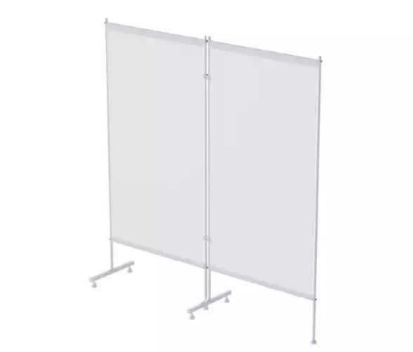 Ширма медицинская ШМ МСК-2302-01 без колёс, двухсекционная